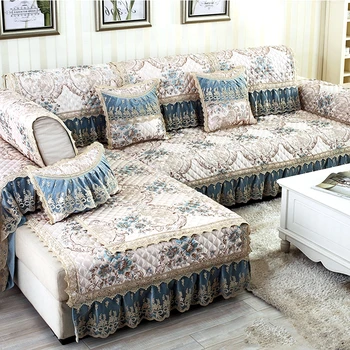 1 БР. Луксозна мека мебел възглавница за всекидневната, светло сини ленени Покривала, модерна комбинация all inclusive, нескользящий калъф за дивана