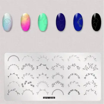 12x6 см Плоча За Релеф Нокти Лист Цветя Модно Изображение на Дизайн на Ноктите, Печата Шаблони, Шаблони за Дизайн Маникюр Полски