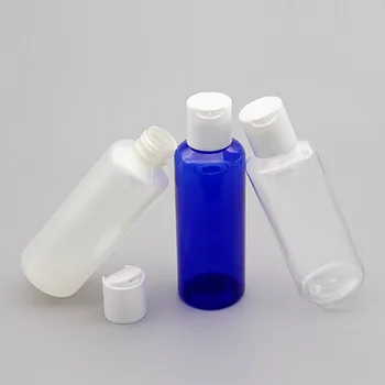 150 мл и 36 бр., синя прозрачна бистра празна пластмасова PET бутилка за шампоан с бяла твърд диск, капак, бутилки за крем / етерично масло
