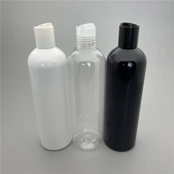 15шт 400 мл празни бели черни прозрачни пластмасови бутилки за шампоан с диск и горния капак, етерично масло, гел за душ козметична опаковка бутилка