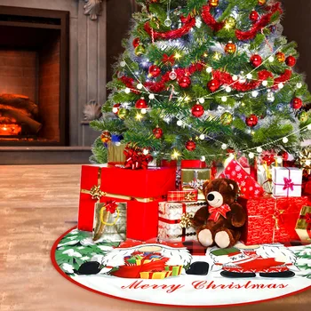 1бр 90 см Коледна Творческа Елегантна Пола С Принтом Елхи Xmss Дърво Долния Декор Забавни Коледни Декорации За Украса на Дома