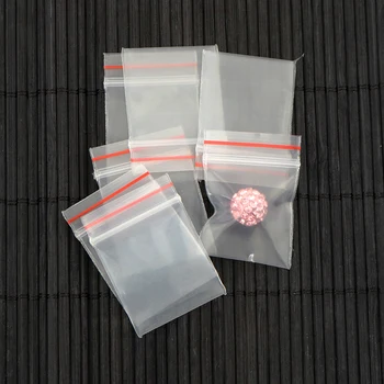 2,5x2,8 см, с дебелина 0,2 мм Бижута Ziplock джоб с Капаче Затваряне на Найлонови Прозрачни Найлонови торбички 100 бр./лот Директен доставка