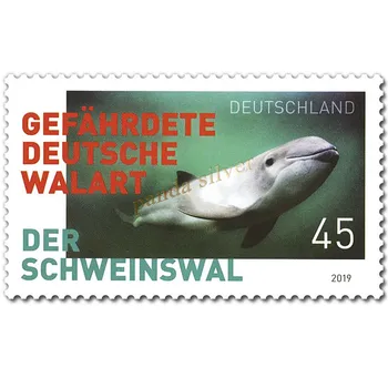 2019, Немска пощенска марка, Делфин, Истински оригинален, високо качество, Колекция в добро състояние, 1 комплект колела