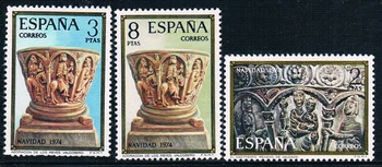 3 бр./компл. Нова Пощенска Марка Испания 1974 Коледни марка