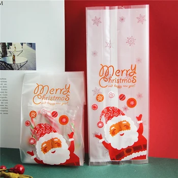 50шт Коледни Подаръчни Пакети на Дядо Коледа, Торбички За Бонбони И Бисквити, за Опаковане на Подаръци 