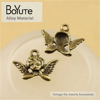 BoYuTe (100 бр./лот) 20*11 мм, търговия на Едро, на античния Метален Ангел с бронзов покритие, медальони, аксесоари за бижута направи си Сам