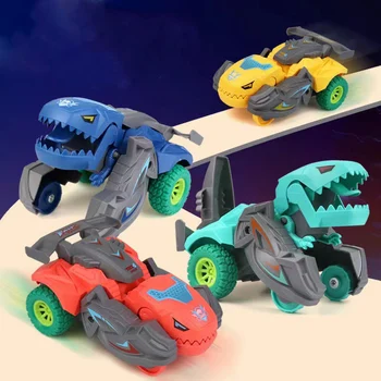 Cartoony Инерционен Имитационный Динозавър-Трансформатор се Превръща В Динозавър, Въртящ Кола за Деца