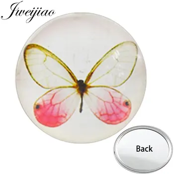 JWEIJIAO LOVE Butterfly Сладко Едностранно Плоски Мини-Карманное Огледало за Грим, Чанта за Ръце, Огледало за пътуване, уникален подарък за жени