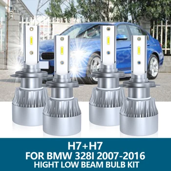 KINGSOFE 4 бр. H7 Авто Лампа За BMW 328i 2007-2016 Комплект Лампи къси светлини 16000LM Led Светлини 6000 До Бял Ярък СДС Чип 80 W