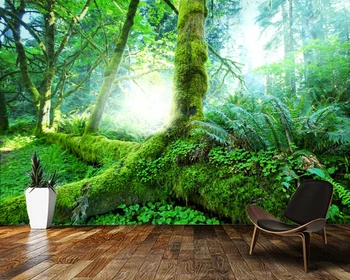 Papel de parede Фентъзи Зелени гори природа пейзаж 3d тапети, хол ТЕЛЕВИЗИЯ стени спалня тапети начало декор бар стенописи