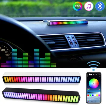 RGB Автомобили Атмосфера Ивица Светлина Бар Управление на Звука Звукосниматель Ритъм Светлини Синхронизиране на Музика лека нощ USB Домашна Дискотека Атмосфера Светлина D30