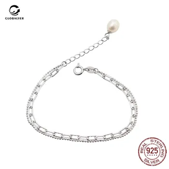 S925 сребро перла гривна Дамски проста личност Японската и корейската мода бижута, ръчно изработени Безплатна доставка 670