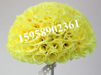 SPR 40 см. * 4 бр. Розов балон за целувки изкуствена коприна цвете сватбена украса в жълто