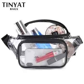 TINYAT Прозрачни Козметични Чанти За Жени, Леки козметични чанти От PVC, дамски Чанти, Дамски Прозрачна Чанта На Рамото, Поясная чанта За телефон