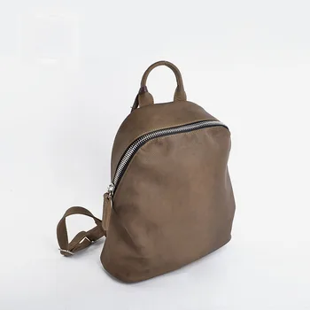Vendange оригинален проста за употреба и раница за почивка ретро голяма кожена чанта ms цип 2300