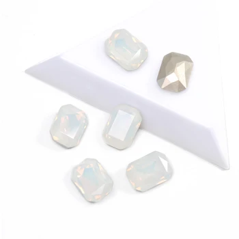 YANRUO 4627 Бял Опал Цвят Пълна Красота Дизайн Нокти Кристали Осмоъгълна Форма Камъни Бижута За 3D Скъпоценни Камъни за Декорация на Маникюр
