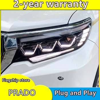 Автомобилен Стайлинг Главоболие, Лампа за Toyota Prado Фарове 2018-2019 Новата Led Фаровете Prado DRL Всички Аксесоари за led източник на светлина