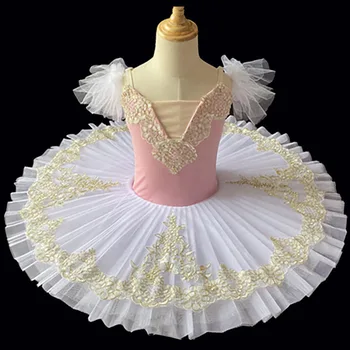 Балетна пола за момичета, детско танцово рокля с Малък Лебед, пищната пола, пола-пакет от прежда 