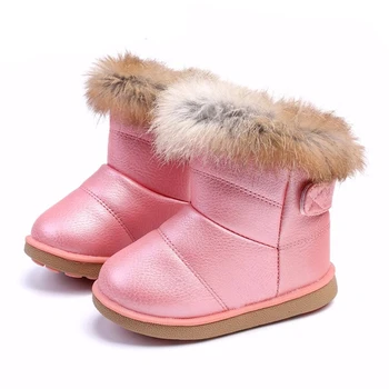 Висококачествени Топли Детски обувки за момчета и момичета, Зимни зимни обувки на меху от 1 до 6 години, Бебешки Зимни обувки, детски обувки с мека подметка