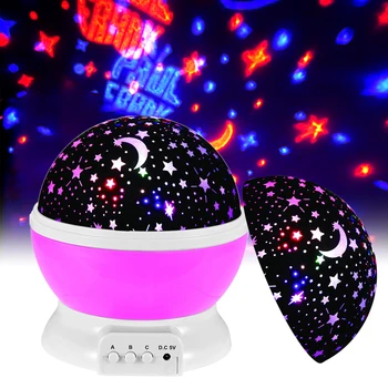 Въртящи led Звезден лека нощ Проектор Настолна Лампа С USB-кабел За детски Подаръци За Рожден Ден, Украса За спални И партита