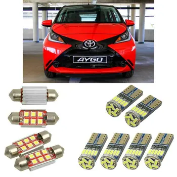Вътрешна led автомобилни фарове За Toyota aygo b4 хетчбек 2014 автоаксесоари светлина на багажника Светлина Регистрационен номер 8 бр.