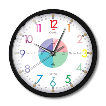 Говорещи Време на Обучение LED Часовник с Модерен Дизайн С Метална Рамка Наръчник По Време на Гласово Управление Умни Стенни Часовници С Нощно Осветление
