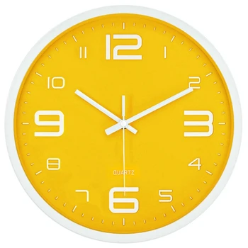 Големи Дигитални Стенни Часовници Безшумни Скандинавските Творчески Жълти Модерни Домашни Прости Стенни Часовници