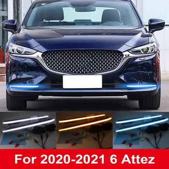 Дневни светлини за Atenza Mazda 6 2020 + Сияние Поворотников Ice Blue DRL
