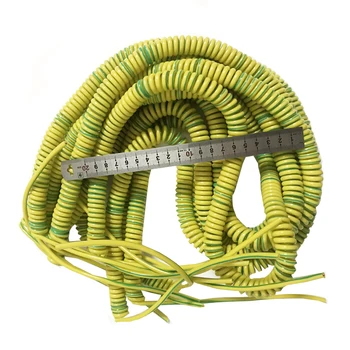 Жълто-зелен проводник за заземяване спирален кабел 2,5 кв. спирални кабели двоен цвят телескопична тел за заземяване на участък 2 m, 4 m и 5 m 6 m 8 m 10 m