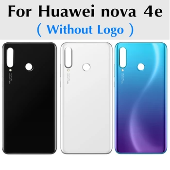 За Huawei nova 4E Задния Капак на Отделението за батерията Заден Корпус Стъклена Врата Лента за Носене