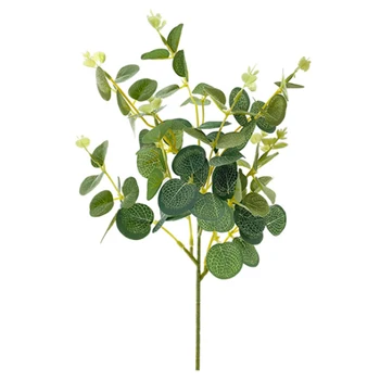 Изкуствени Листа от Евкалипт Настолни Зелени Растения Реалистична Декоративна Коприна Плат + от пластмаса + желязна Тел Трайно Симулационно Украса