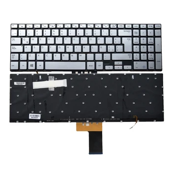 Латинска LA SP Испанска клавиатура за SAMSUNG 880Z5 880Z5E 880Z5E-X01 NP880Z5E-X01UB сребристо-черна Осветление 12m833f09hk 12m833l0agy