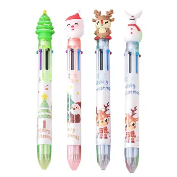 Многоцветен Дръжка in5pcs Коледни Прибиращи Химикалки 6 Цветни Дръжки Детски Вечерни Сувенири за Офиси, Училища, Подаръци