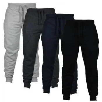 Най-продавани в Европа и Америка обикновена висококачествени сиви мъжки панталони за джогинг голям размер