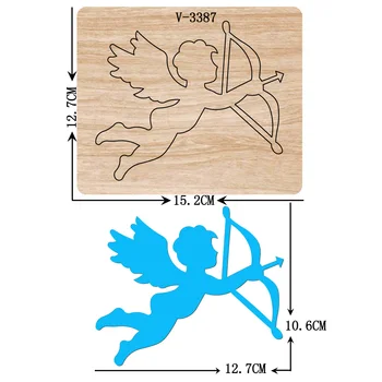 Нов момче-ангел дървени печати за рязане на щанци за scrapbooking Различни размери V-3387
