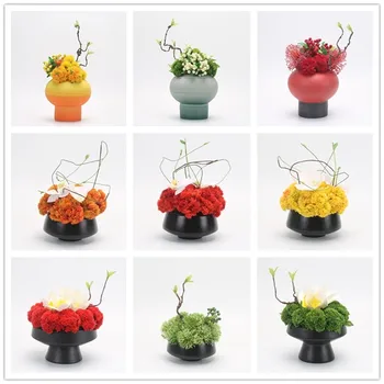 Новите китайски моделиране флора изкуство е малко растение в саксия украшение стая, маса за хранене в саксия модел на стаите в изкуствени цветя, зелен