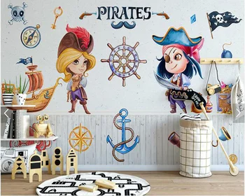 Потребителски детски тапети, проста мультяшная pirate фреска, за всекидневната, детската стая, на дивана, на фона на стената, хартия за декорация на дома