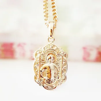 Православен Висулка Нова Мода Религия Модни Бижута 585 Rose Gold Цвят За Жени Висулка Верижки И Колиета