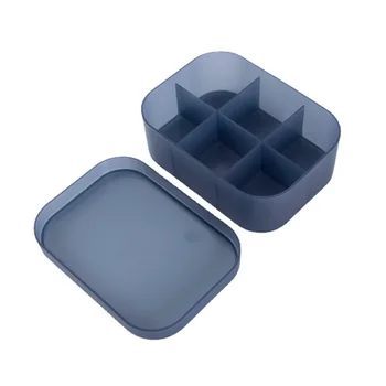 Прозрачен Козметични Кутия За Съхранение с Капак, Настолен Малка Кутия Тоалетка Маска Средства За Грижа За Кожата Пластмасова Тапицерия Кутия За Съхранение