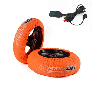 С цифров комплект Подгреватели гуми за мотоциклети 120/200 Предните и Задните Състезателни гуми оранжев син червен зелен