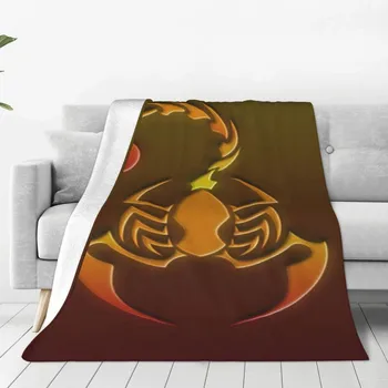 Съзвездие Тема Фланелевое Одеяло Супер Меко Леко Топло за Спални Разтегателен Декор Пътуване Къмпинг Карикатура Скорпион