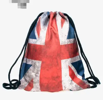 Цельнокроеное рокля ретро 3D САЩ Флаг на Великобритания Печат Чанта От съвсем малък Раница С Флага на сащ С Двустранно Принтом Училище Чанта Чанта